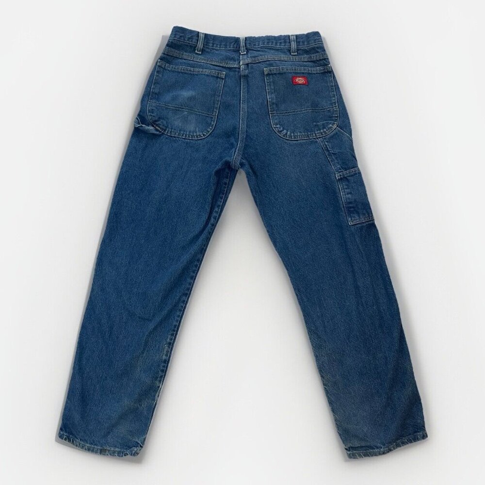 Dickies Jeans Men’s 34x32 Medium Wash Work Wear Straight Leg Cargo Pocket - Picture 2 of 13